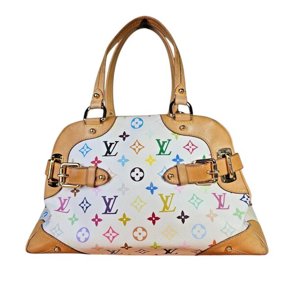 LOUIS VUITTON Takashi Murakami White Multicolor Claudia Speedy Satchel Shoulder - Picture 3 of 16